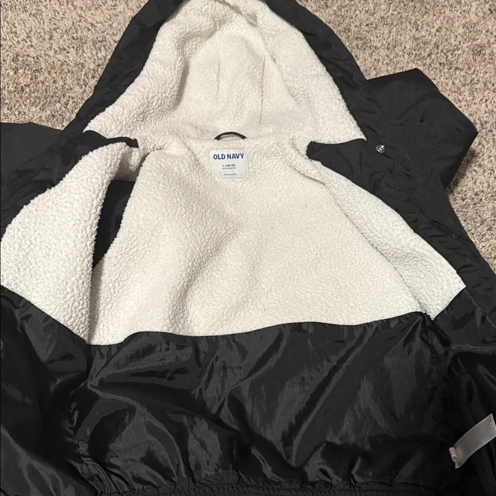 Old Navy Kids Black Hooded Puffer Jacket